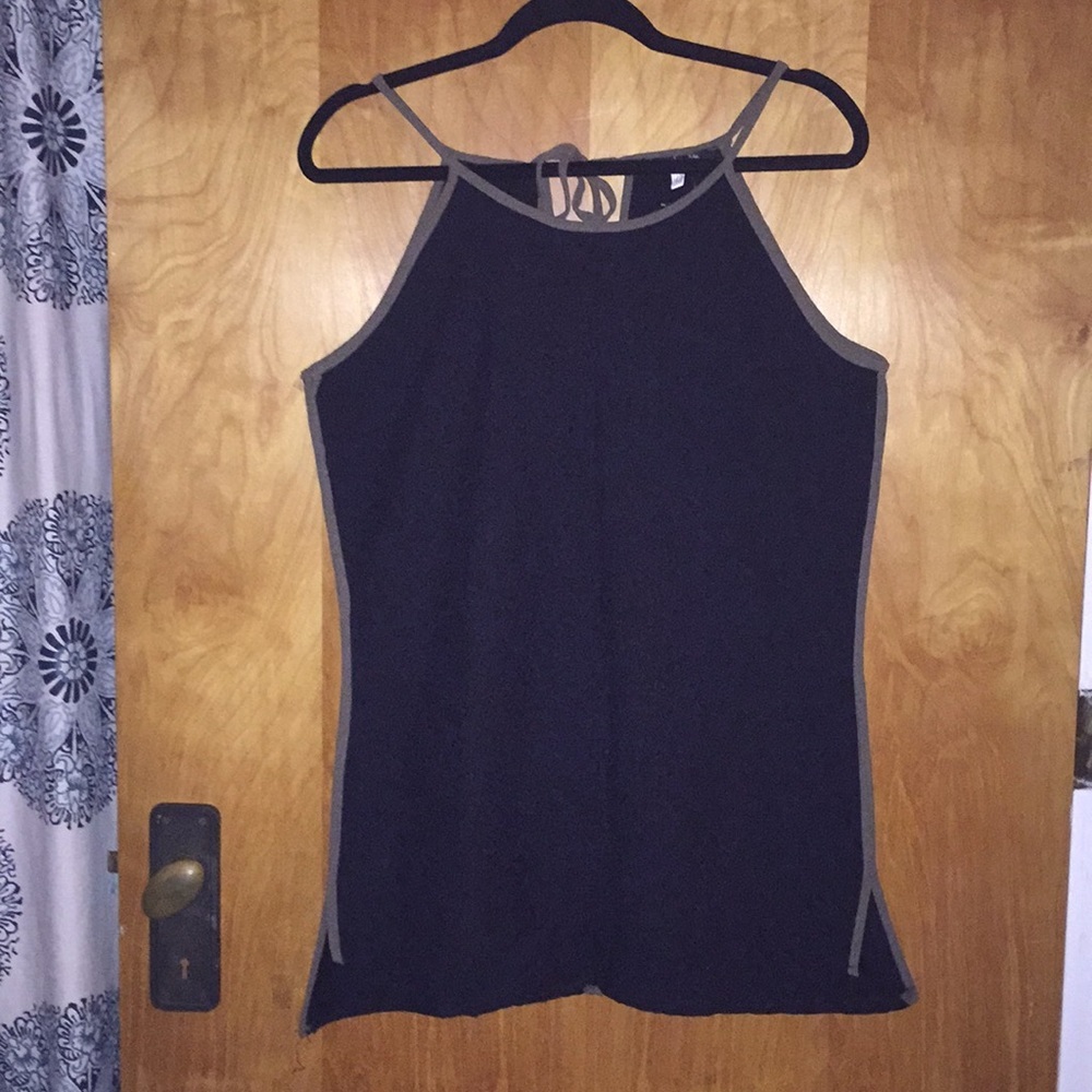 Melisita Black Tie Back Tank Top Size XL NWT